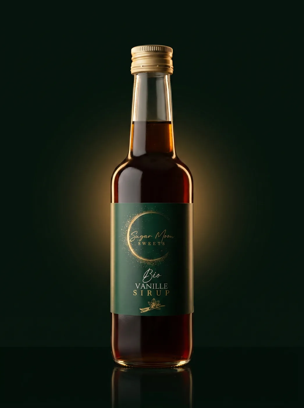Bio-Vanille — Flasche mit Mond-Etikett